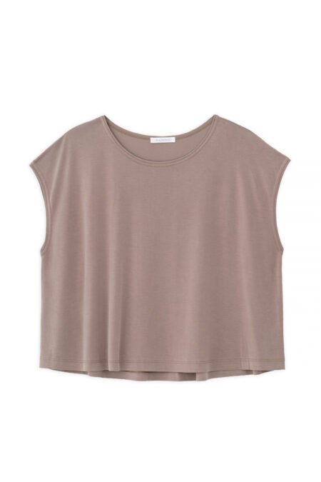 Basic cupro cropped top taupe/Philosophy top