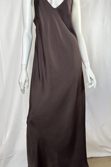 Brown satin midi dress/CKontova φόρεμα