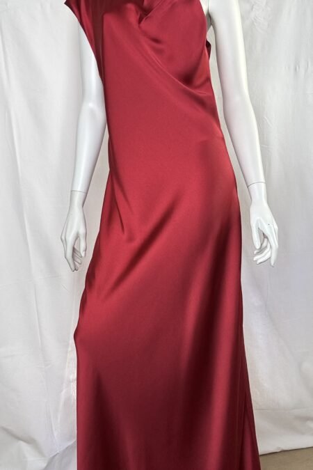 Red asymmetrical satin dress/CKontova φόρεμα
