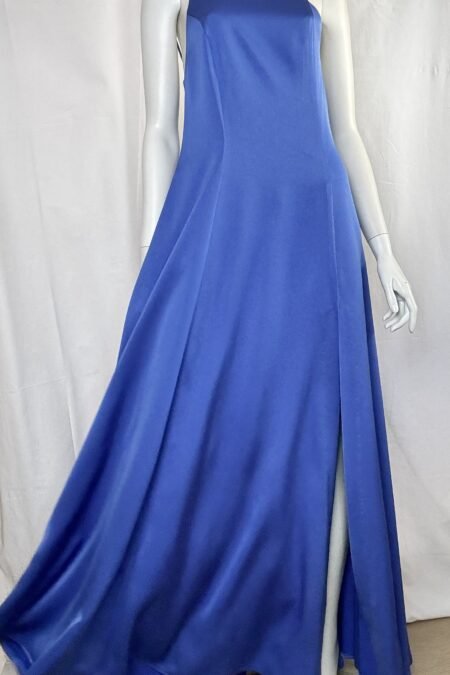 One shoulder flared dress blue/CKontova φόρεμα