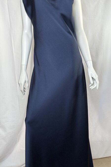 Blue asymmetrical satin dress/CKontova φόρεμα