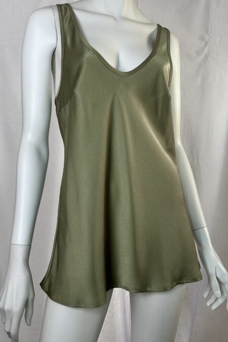 Khaki satin top/CKontova top
