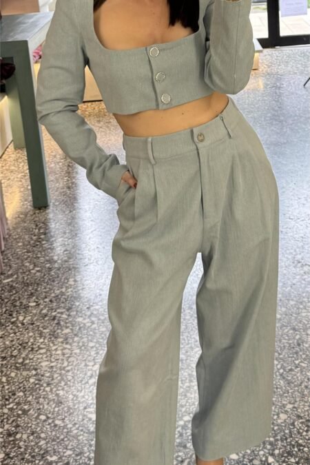 Classic jean pants light blue/Milk White παντελόνι