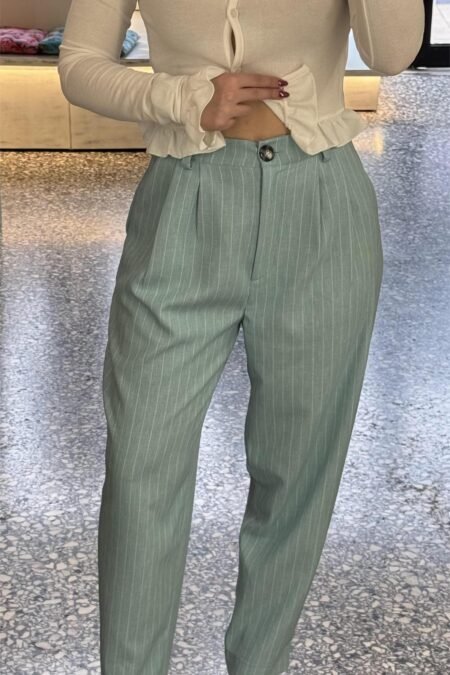 Classic pants stripes light blue/Milk White παντελόνι