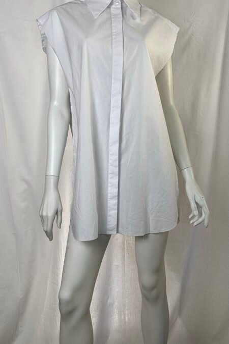 White sleevless shirt dress/CKontova σεμιζιέ φόρεμα