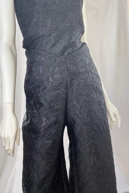 Black textured zip culottes/CKontova παντελόνι crop