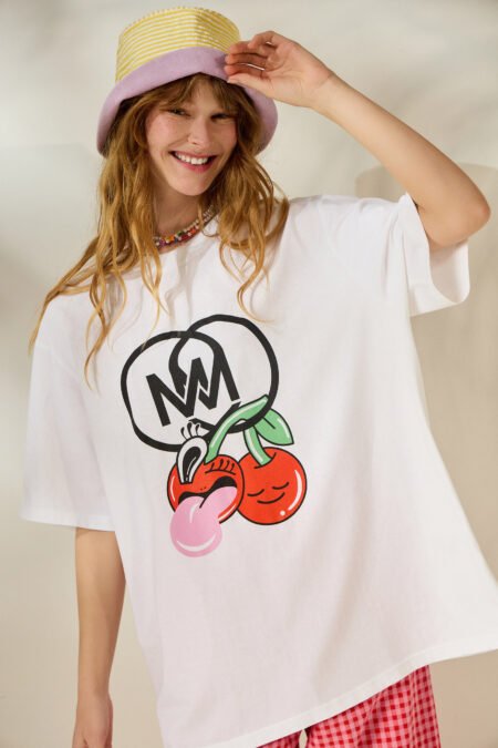 Cherry t-shirt (white)/Mamoush μπλούζα