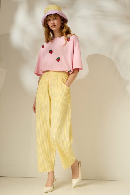 'Capri' cropped pants (yellow)/Mamoush παντελόνι