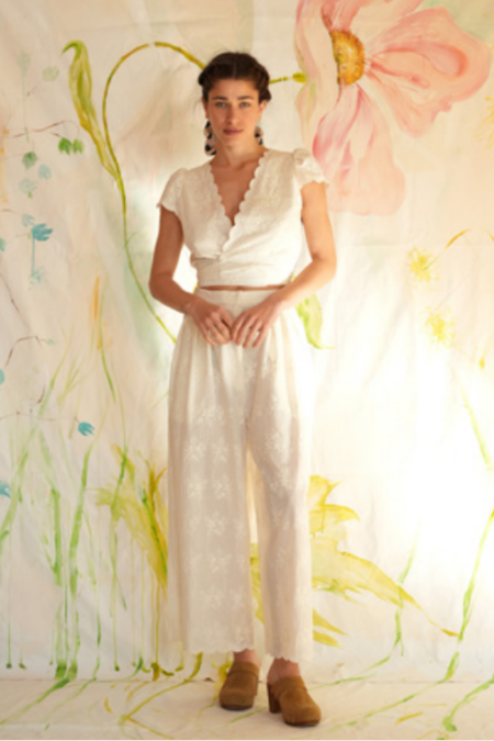 Ivory trousers off white/Madame Shoushou παντελόνι