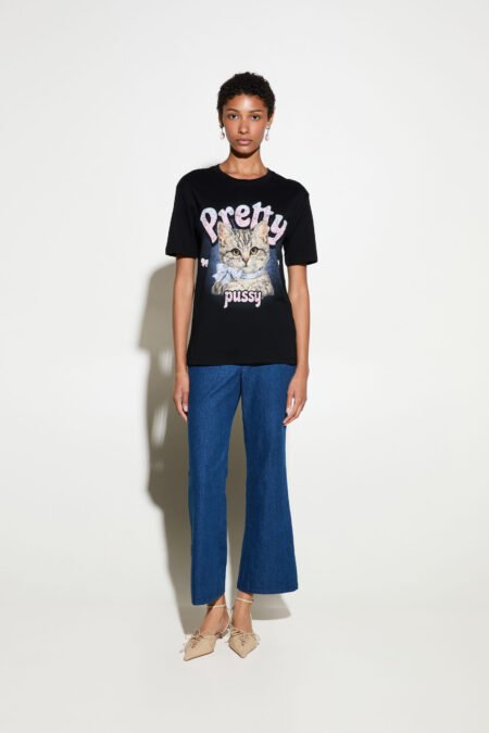 T-shirt Pretty Pussy Logo black/Milk White t-shirt