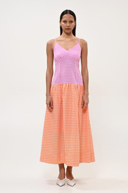 Plaid dress pink/Boom φόρεμα