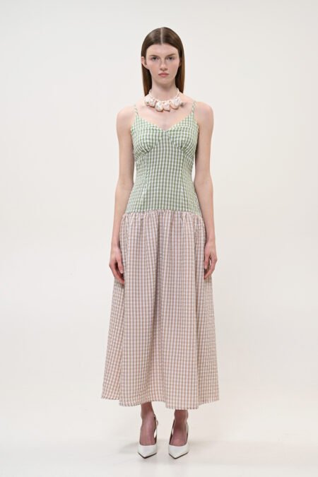 Plaid dress green/Boom φόρεμα