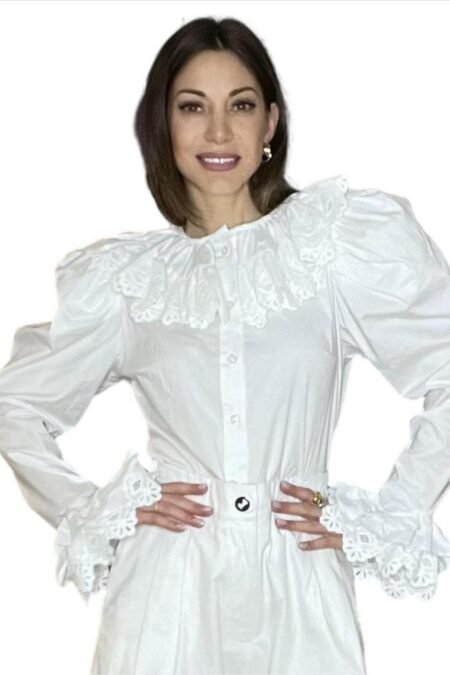 Shirt with lace white/Milk White πουκάμισο