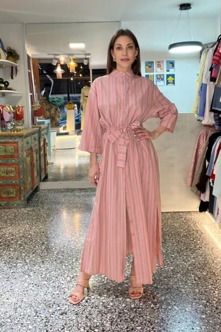Dress Silia pink stripes/New Age φόρεμα