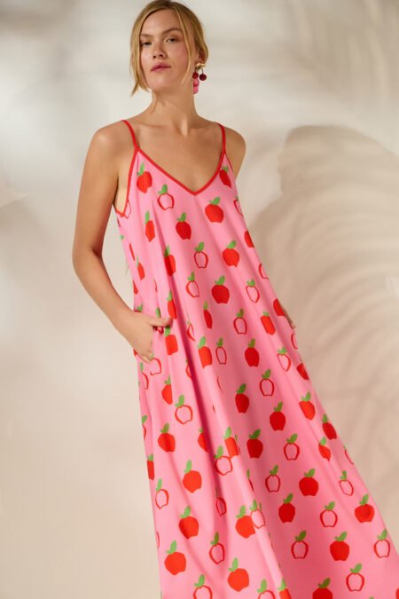 Aliki μίντι φόρεμα (pink apples)/Mamoush φόρεμα