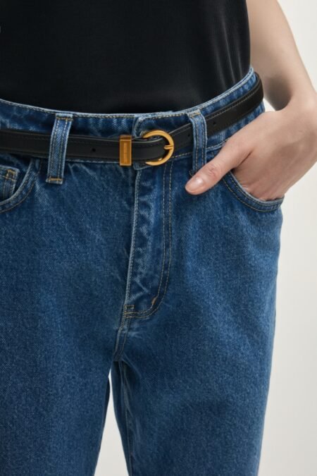Rocky leather belt black/Nadia Rapti ζώνη