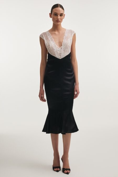Naia silk midi dress black/Nadia Rapti φόρεμα