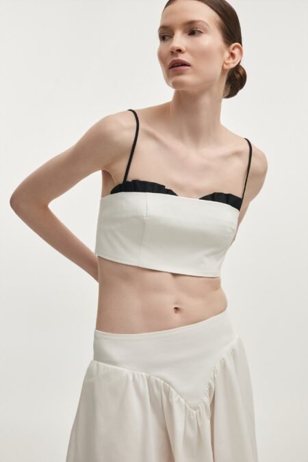 Hibiscus top white/black/Nadia Rapti top