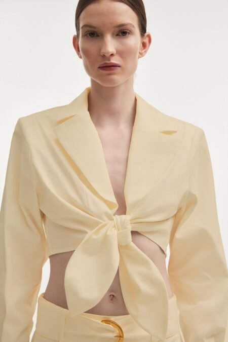 Pure crop shirt butter yellow/Nadia Rapti πουκάμισο