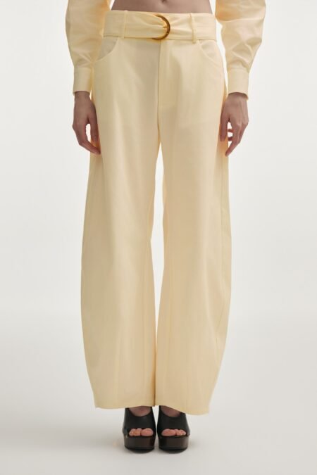 Pure barrel pants butter yellow/Nadia Rapti παντελόνι