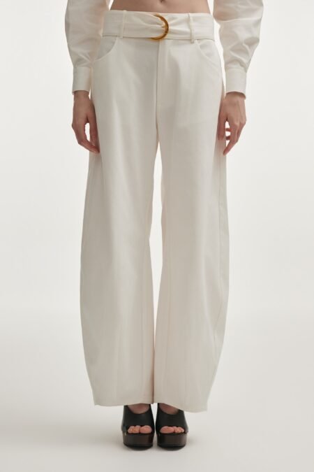 Pure barrel pants white/Nadia Rapti παντελόνι