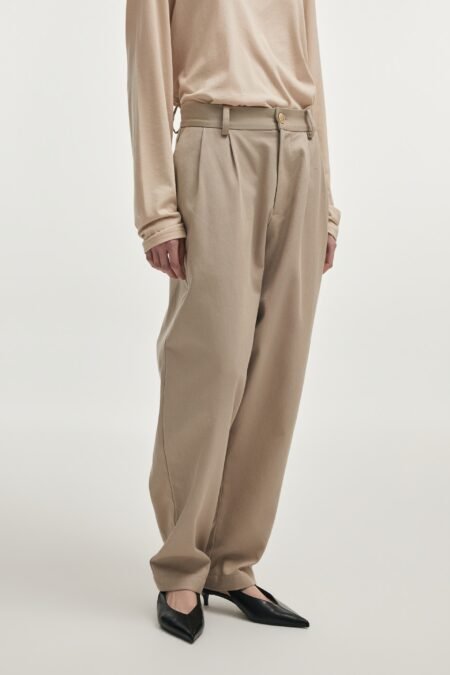 Muse trousers greige/Nadia Rapti παντελόνι