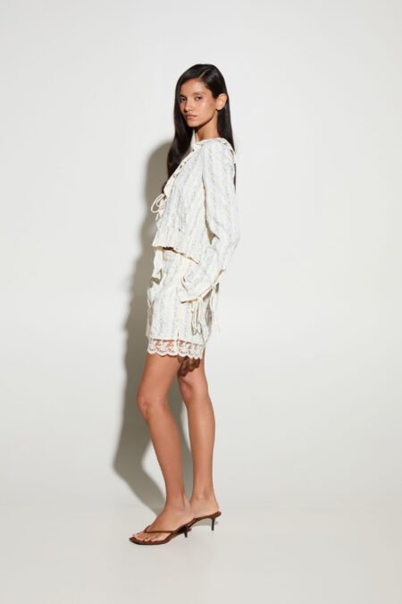 Shorts floral baby blue/Milkwhite σορτς