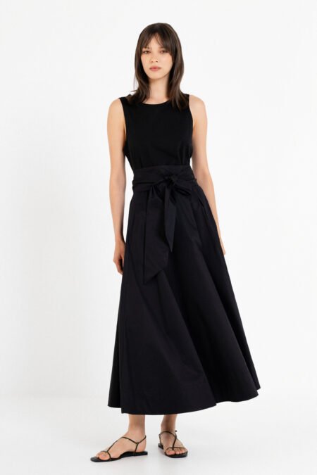 Poplin sleevless dress black/Philosophy φόρεμα
