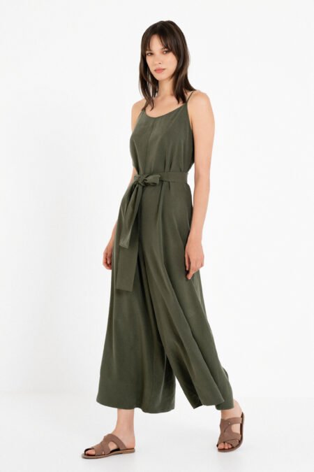 Washed tencel jumpsuit dark brown/Philosophy ολόσωμη φόρμα