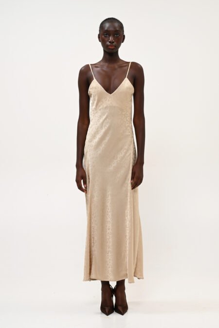 Dress satin beige/Boom φόρεμα