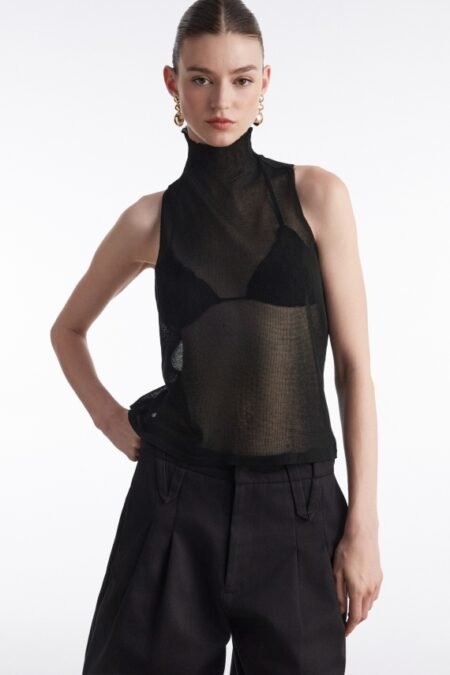 No.26 knitted top black/Nadia Rapti τοπ
