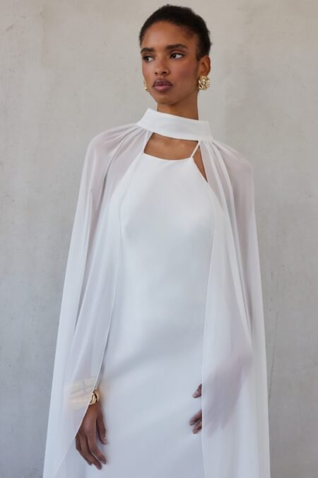 Turtleneck cape off white/Mix & Match κάπα
