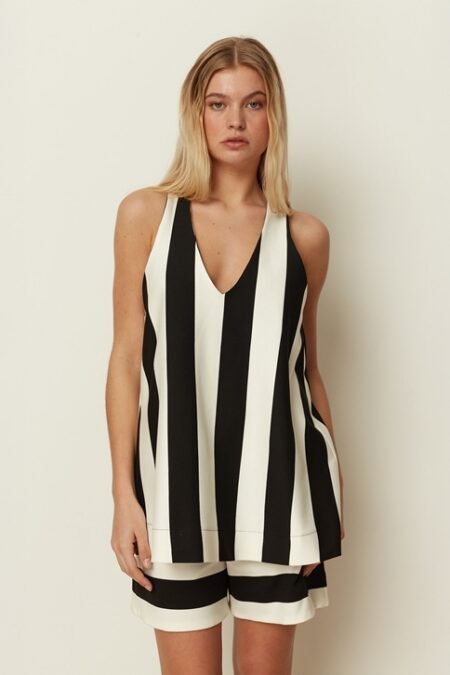 Navy striped sleeveless top/CKontova top
