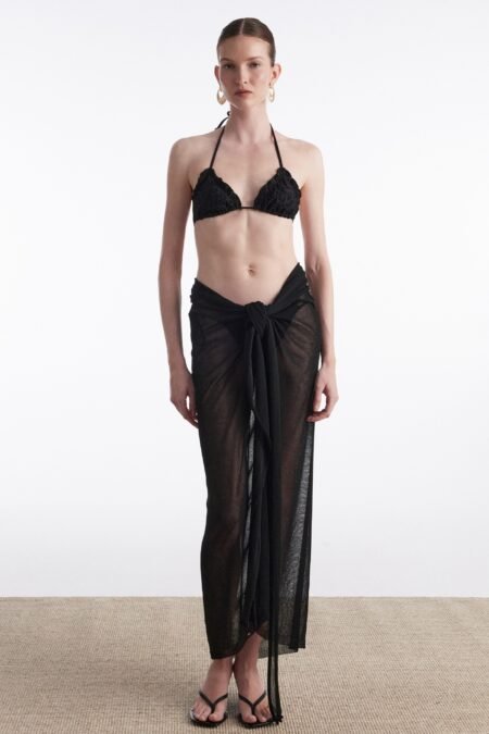 No.26 knitted sarong black/Nadia Rapti φούστα