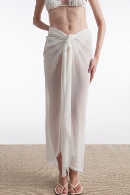 No.26 knitted sarong white/Nadia Rapti φούστα