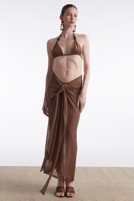 No.26 knitted sarong brown/Nadia Rapti φούστα