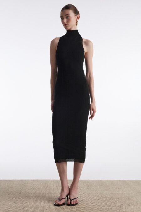 No.26 knitted midi dress black/Nadia Rapti φόρεμα