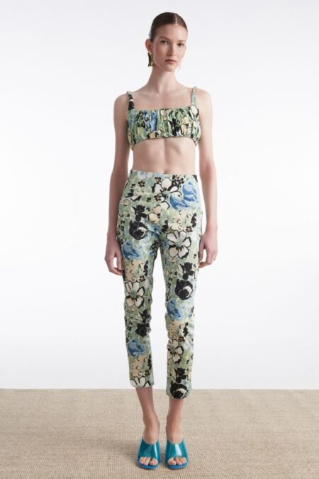 Alice top floral blue/Nadia Rapti τοπ