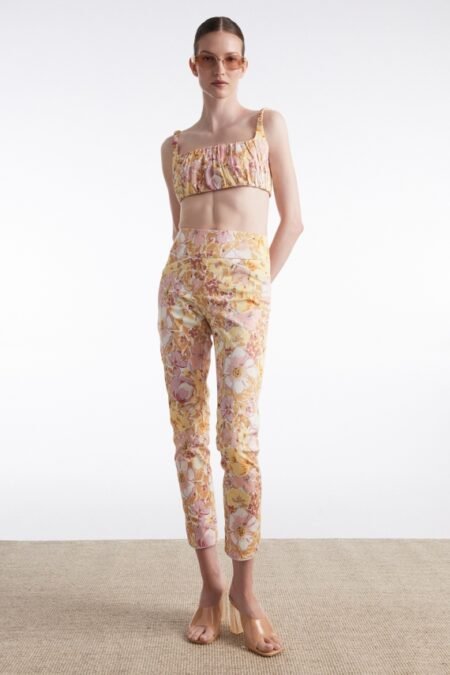 Alice trousers floral pink/Nadia Rapti παντελόνι