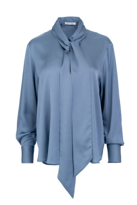 Satin ecovero tie neck shirt light blue/Philosophy τοπ (SH77286)