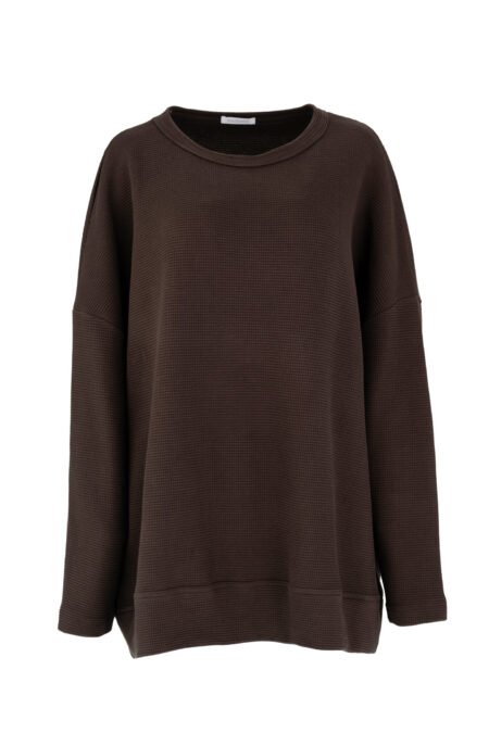 Futter waffle oversized sweatshirt brown/Philosophy φούτερ (BL12090)