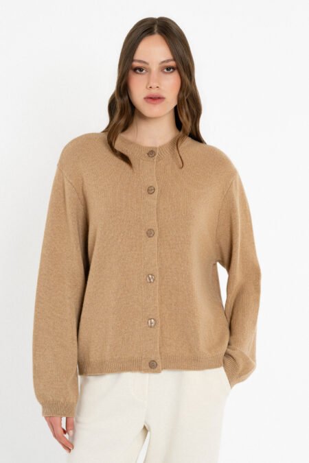 Cashmere cropped cardigan beige/Philosophy ζακέτα (KN55106)