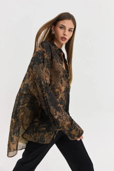 Heather Shirt (Brown)/Hemithea πουκάμισο