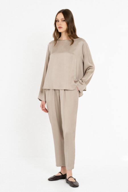 Satin ecovero top beige/Philosophy τοπ (BL12064)