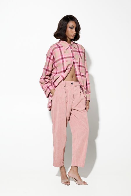 Baggy pants dirty pink/Milkwhite παντελόνι