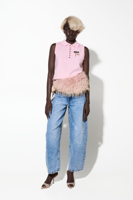 Knit top pink/Milkwhite τοπ