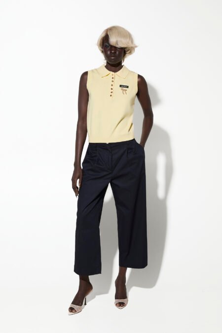 Knit top yellow/Milkwhite τοπ