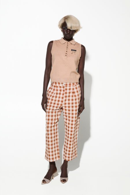Knit top brown/Milkwhite τοπ