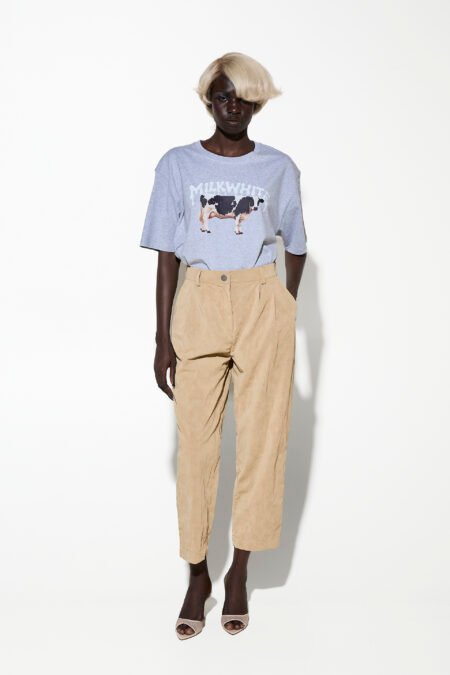 Baggy pants beige/Milkwhite παντελόνι