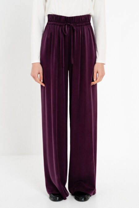 Cupro viscose wide leg pants purple/Philosophy παντελόνι (TR44488)